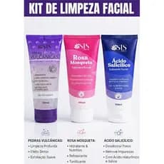 Kit 3 Itens Limpeza Facial Profunda Skincare - Pedras Vulcânicas -  Ácido Salicílico - Rosa Mosqueta