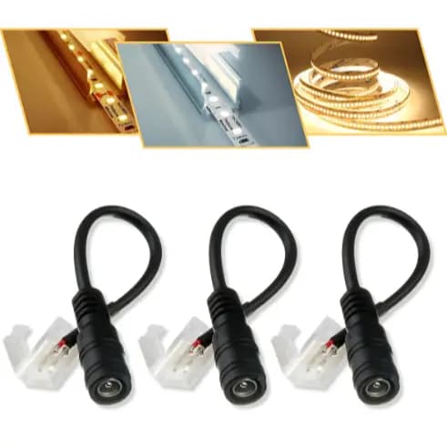 Kit 10 Conector Emenda Fita De Led 2 Vias Rabicho Fêmea P4 P/ Fita LED Iluminação