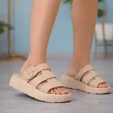 Sandália Plataforma Pump Com Ajuste Tamanco Flatform Confortável