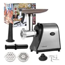 Kit Máquina De Moer Carne Fazer Linguiça Hamburguer Automático SOKANY 110v 220v Aço Inoxidável Elétrico 1500W