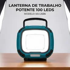 Luz de Trabalho Multifuncional Magnética Lanterna Recarregável Suporte Forte 4 Ajuste 100 Leds Kapbom KA-L1686