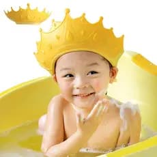 Chapéu Viseira de Banho Bebê Ajustável Infantil Proteção Olhos Ouvidos Cabeça Criança Coroa Shampoo