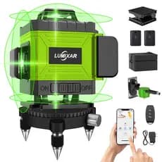 Nível a Laser Verde de 16 Linhas 4D 360° Com Controle Remoto ,Nível a Laser  Autonivelante Com 2 Baterias Recarregáveis