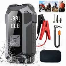 4 em 1 Auxiliar de Partida e Compressor Portátil 26800mAh 150PSI, Carregador de Bateria de Carro, Lanterna LED SOS