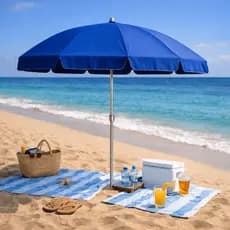 Guarda Sol Grande Gigante Uv 2,40m de Praia Piscina Verão Articulável Colorido