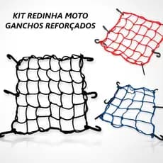 Rede Elástica Moto Bike Redinha Porta Cargas Aranha Capacete Estica Reforçada e Resistente