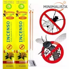 Incenso Repelente de Insetos Kit 3 Aromas Mata Mosquito Moscas 90 até 300 Unidades