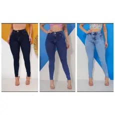 Calça Jeans Feminina Skinny Cintura Alta Com Elastano Levanta Bumbum casual
