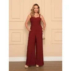 Macacão Feminino Premium Pantalona Com Bojo Elegancia Para Todos Ocasioes
