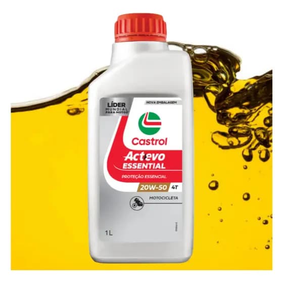 Óleo Motor Moto 20w50 4t Api Sl Castrol Actevo Essencial 1 L