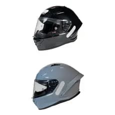 Capacete Moto GP-Tech Pilot Mono Preto Metalizado Brilhante e Cinza Nardo