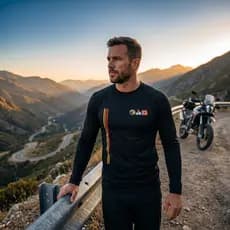 Camiseta Segunda Pele Moto Master Racing Preta Térmica Motociclista Proteção UV Manga Longa Premium