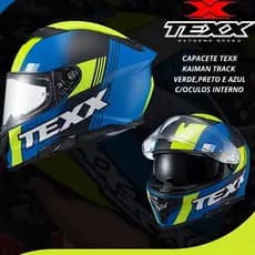 Capacete Texx Kaiman Track Com Óculos Interno Solar Lançamento Cores