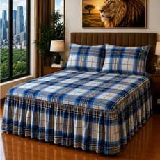 Colcha de cama Super King com Babado 3.00m x300m  Toque de Algodão Aveludado Luxo Macia e Confortável para Cama King