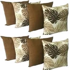 Kit 10 Capas de Almofadas 45x45 Cm , Com Zíper 5 Estampadas e 5 Lisas, Tecido Gorgurinho