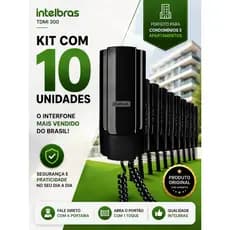 Interfone TDMI 300 Preto Intelbras KIT 10 unidades para Apartamento Condomínio e Casa