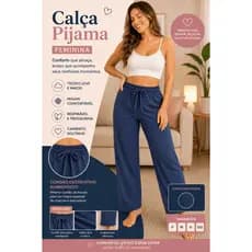 Calça Pijama Feminina Moletinho Confortável Cós Elástico Soltinha Macia e Leve