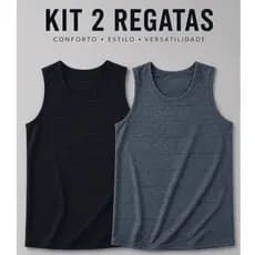 Kit 2 Regatas Masculinas 100% Algodão Premium Malha 30.1 Casual Academia Fitness Treino Básica Verão Conforto