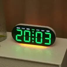 Relógio Despertador com exibição de temperatura e opções de iluminação de ambiente personalizáveis - COD 76083
