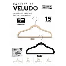Kit cabide premiun  Veludo 15 unidades Antideslizante Antimarcas Organizador Closet cabide reforçado