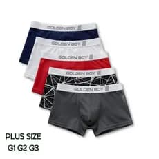 Kit 5 Cuecas Boxer Plus Size Microfibra Forro 100% Algodão Confortável Lisas e Estampadas Sortidas