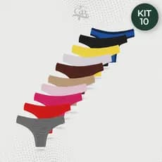 Kit 10, 5, 3 Calcinhas Tanga Feminina Adulto com Viés Ideal Para O Dia a Dia