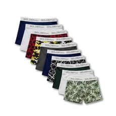 Kit 10 Cuecas Boxer Box Masculinas Lisas Estampadas Microfibra Forro 100% Algodão Dia a Dia