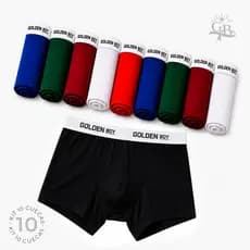 Kit 10 Cueca Masculina Box Adulto Microfibra Forro 100% de Algodão Cores Variadas Confortável