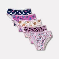 Kit 5 Calcinhas Infantis Feminina Meninas Microfibra Forro 100% Algodão Confortável Estampas Lisas