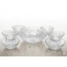 Conjunto 1 Tigela 1,5ml 6 Bowls 310ml  Rose - 7 Vidro Transparente