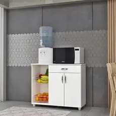 Armário Balcão Fruteira Cozinha 2 Portas 1 Gaveta Branco - Branco
