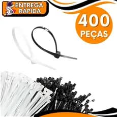 JOGO 400 Abraçadeira de Nylon Cinta Plastica Enforca Gato Tam 2,5x20cm , 3,0x15cm, 3,6x15cm Organizador Prendedor