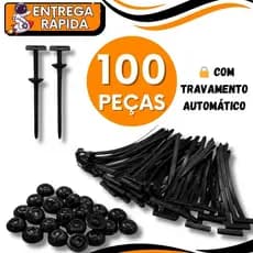 Kit JOGO 100 Abraçadeira Plásticas Nylon Fixador com Trava Carro Moto Universal