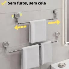 Toalheiro de Parede com Ventosa,Retrátil e Giratório,Sem Furar Parede,Fácil Instalação