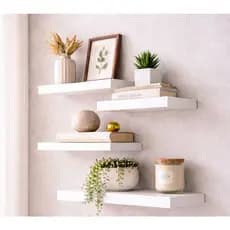 KIT 4 Prateleiras+ KIT Instalação 30x10 MDF Nichos Decoração