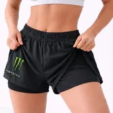 Short Feminino 2 em 1 Academia Compressão Maromba MONSTER ORIGENS Academia Corrida