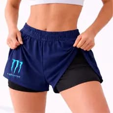 Short Compressao 2 em 1 Feminino Monster 04 Academia Corrida