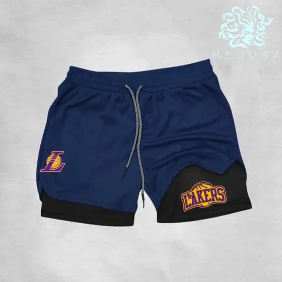 Bermuda Shorts Compressão 2 em 1 Masculino  LKRS 02 basketball Treino Academia Corrida