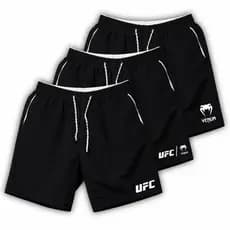 3 Shorts Tactel Elastano Kit UFC, Ideal Para Treinos, Academia, Corrida, Esportes