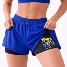 Short Compressao Feminina  em 1 Academia LINDINHA 01 Meninas Super Poderosas Esporte Corrida