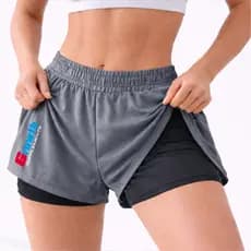 Short Compressao 2 em 1 Feminino Growth 02 Academia Fitness Corrida Caminhada