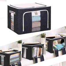 Organizador Multiuso | Caixa Organizadora De Guarda Roupa | Flexivel Com Ziper | 50x40x30cm | Casita