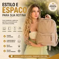 Mochila Feminina Veludo Cotelê Grande Capacidade Notebook Anti Furto Universitária Resistente