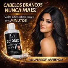 Shampoo Escurecedor Cabelos Brancos Preto 300ml Sem Amônia Efeito Imediato Natural