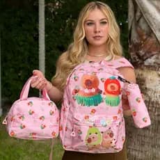 combo escolar capivara  de mochila G estojo e bolsa térmica impermeavel grande capacidade reforçado