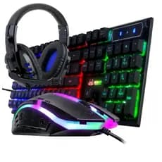 Kit Gamer Completo Teclado Semi Mecânico + Mouse Gamer Com RGB + Fone de Ouvido Gamer HeadsetPremium