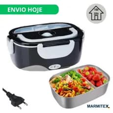 Marmita Marmitex Elétrica Veicular Bivolt - Aquece em 30 Min | 110V/220V e 12V/24V | Prática e Portátil da Jatobraz