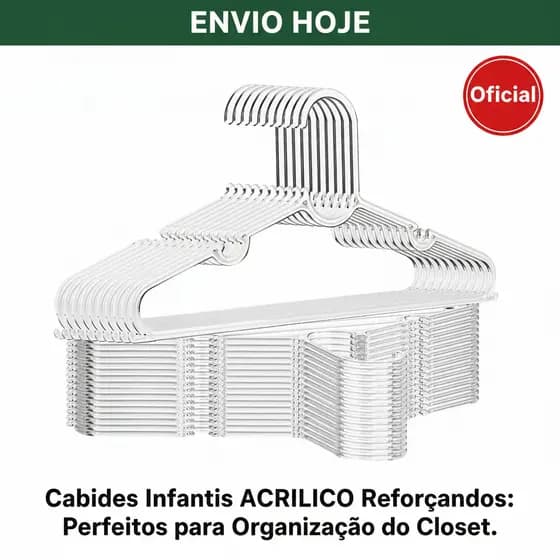 Kit Cabides Infantil de Acrílico Transparente com 10/20/30/50 Unidades