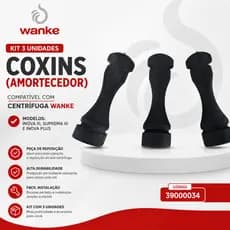 Kit 3 unidades Coxins(amortecedor) Centrífuga Wanke InovaIII, Suprema III, Inova Plus cod 39000034