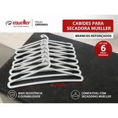 Cabides para Secadora Mueller Brancos Reforçados – Kit com 6 Peças Originais